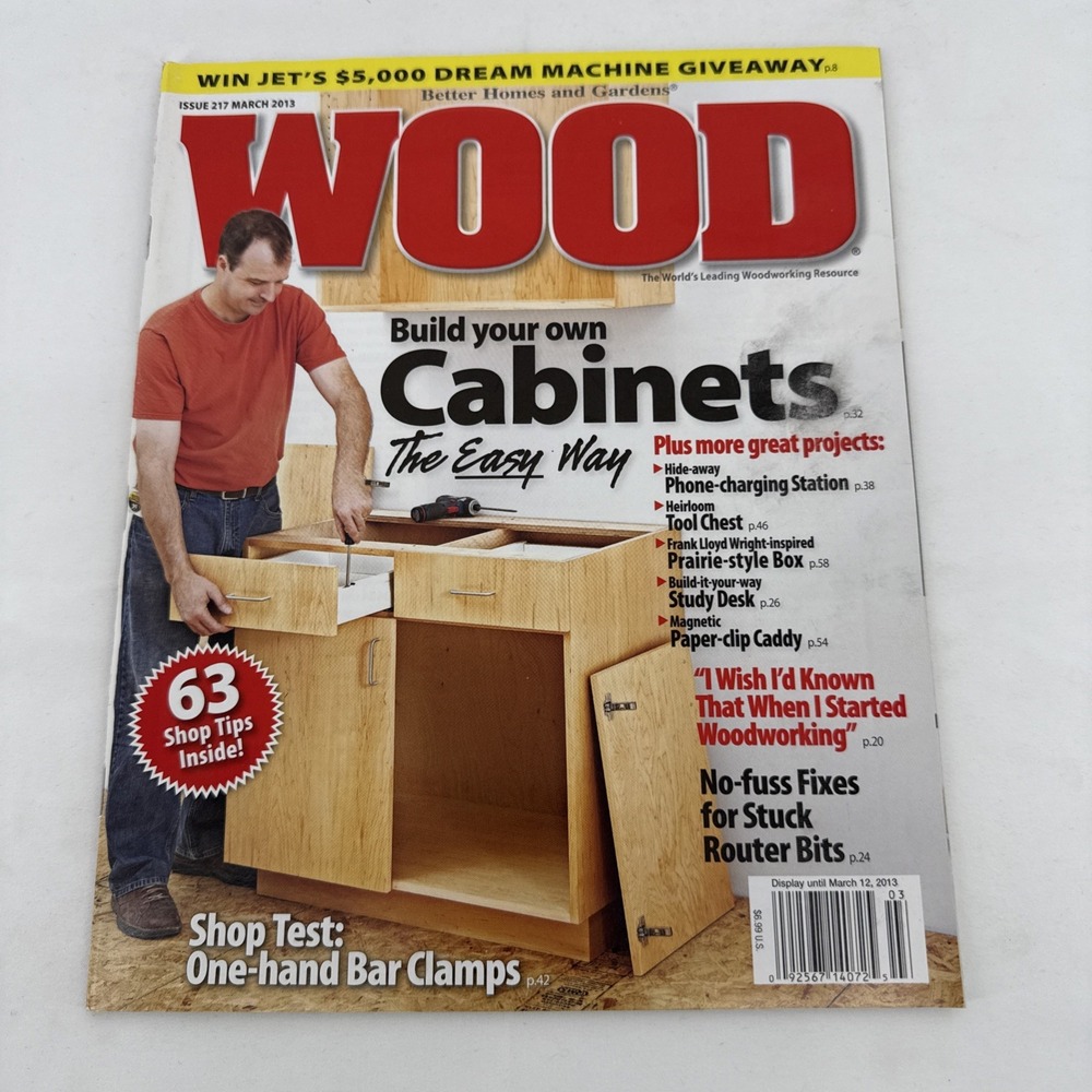 March 2013 Issue 217 DIY Wood Magazine Woodworking Arts Crafts Projects Home